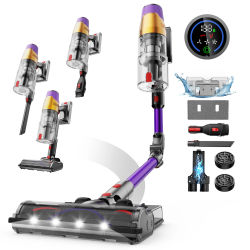 Aspiradora Inalámbrica Linkifly A12, 48 kPa/550 W/70 min/8 en 1, Pantalla Táctil, Plegable, LED, 1.5 L, para Pelo de Mascotas