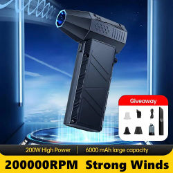 Potente soplador de aire X6 200000 RPM Ventilador violento sin escobillas Aspirador de polvo Vientos fuertes 53 m/s Turbo Jet Soplador Tipo-C Recarga