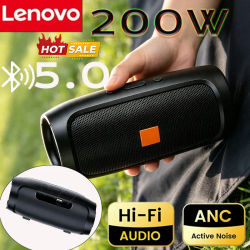 Altavoces Inalámbricos Portátiles Lenovo Bluetooth 5.4, Altavoz Dual TF USB FM, Reproducción Estéreo, Transmisión de Voz, Altavoz con Subwoofer