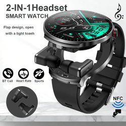 Reloj Inteligente 2 en 1 T-REX3 2026 con Auriculares, Reloj Inteligente con Auriculares Bluetooth TWS, Monitor de Frecuencia Cardíaca, Oxígeno en Sangre, Reloj Deportivo