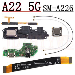 Placa de puerto de carga USB para Samsung A22 5G SM-A226B/DS auricular altavoz señal de volumen de energía placa base Cable flexible