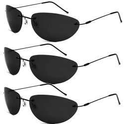 Gafas de sol polarizadas clásicas de titanio para hombre, lentes de sol sin montura, 3 piezas, Matrix Neo Morpheus, UV400