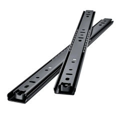Rieles para Cajones de Acero Laminado en Frío Negro, Deslizadores de 3 Vías, Rieles de 3 Secciones de 8 a 20 Pulgadas, Rieles Deslizantes de 3 Vías para Muebles