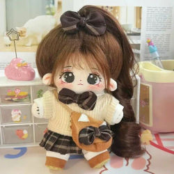 Muñecas de estrella de algodón de peluche Idol bonitas de 20cm, muñecas Kawaii Panda QiZai que pueden cambiar ropa, juguetes de peluche para bebés, regalos de colección de seguidores