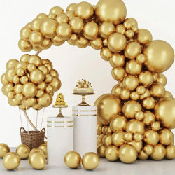 Globos de látex dorados metálicos, Kit de arco de globos de varios tamaños para fiesta de cumpleaños, graduación, Baby Shower