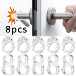 Tope de puerta de silicona, manija de puerta, amortiguador, protecciones de muebles, almohadilla de choque, anillo a prueba de golpes, 1/8 Uds. Tiendas de tope Hardware de tope