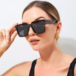 Gafas de sol cuadradas de ciclismo Vintage a la moda para hombres y mujeres, gafas de sol de marca Retro de diseñador, gafas de sol Unisex Ins populares, gafas UV400