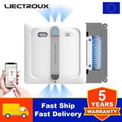 2026 Robot limpiacristales Liectroux S9 con 2 cepillos, spray de bomba con 6 boquillas, motor sin escobillas, succión 10000Pa, para vidrio sin marco, 8 microrruptores, cable y cuerda 2 en 1,app y