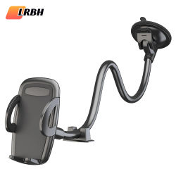 Soporte sólido para teléfono de camión y coche con estabilizador antivibración de brazo largo con cuello de cisne de 11,8 pulgadas Compatible con todos los teléfonos móviles iPhone