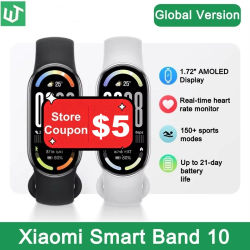 Xiaomi Mi Smart Band 10 versión Global 1,72 "AMOLED monitoreo de salud 21 días batería 5ATM impermeable Smartwatch pulsera deportiva
