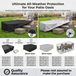 Funda para Silla de Patio Tamaño 230 – Funda Resistente para Sofá y Mesa 210, Anti-UV y Antipolvo para Muebles de Jardín