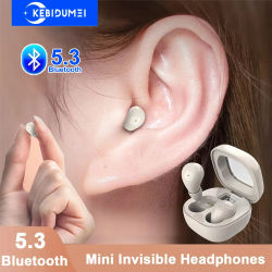 Mini auriculares invisibles Bluetooth 5,3, auriculares intrauditivos inalámbricos TWS, auriculares estéreo HIFI con reducción de ruido para iPhone