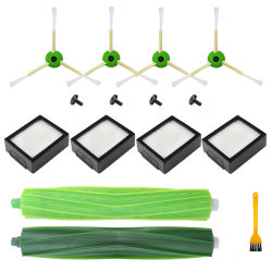 Kit de piezas de repuesto para aspiradora IRobot Roomba I3 I7 i7+/i7 Plus E5 E6, cepillo de goma, cepillo lateral, filtro (herramienta auxiliar)
