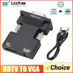 Convertidor hembra a VGA macho compatible con HDMI de 1080P con Cable de Audio de 3,5mm salida de vídeo HD para PC portátil TV Monitor proyector