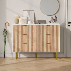 Cómoda para dormitorio, con 4 o 6 cajones, mueble de almacenamiento de madera para la sala de estar, aparador para la oficina o la sala de estar.