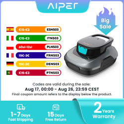Robot Limpiador de Piscinas Inalámbrico Aiper Scuba SE Reacondicionado, Aspiradora Inteligente para Piscinas con Autoparqueo
