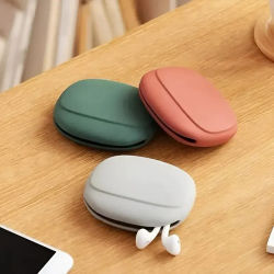 Bolsa de almacenamiento de silicona para cables de datos, cargador de auriculares multifuncional y conveniente, caja de almacenamiento