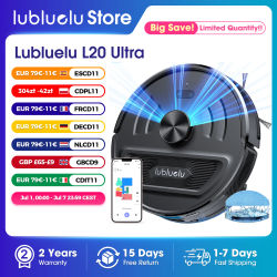 Lubluelu L20 Ultra Robot aspirador, succión de 6000 Pa para pelo de mascotas/alfombras, navegación LiDAR, autocargable, 120 Min, 34 zonas No-Go