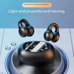 Nueva superficie de espejo Pantalla digital Clip de oreja de silicona suave Auriculares inalámbricos Bluetooth con reducción de ruido, alta definición, sin pérdidas para deportes