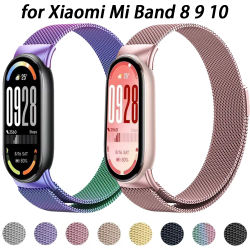 Bucle milanés para Xiaomi Mi Band 8 9 10 Correa versión Global Smartwatch pulsera cinturón Pulseira Correa Miband 10 9 8 pulsera