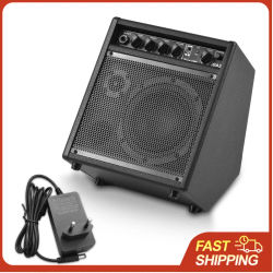 Altavoz para Batería Electrónica de 25W, Amplificador Portátil con Bluetooth para Batería Eléctrica, Teclado, Guitarras Acústicas, Práctica en Casa