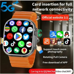 4G Android Smartwatch DW100 nueva llamada Global desbloqueo de huellas dactilares 4G tarjeta SIM 2,29 pulgadas AMOLED Video Chat WIFI GPS aplicación descarga
