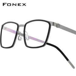 Monturas de gafas de aleación de acetato FONEX, gafas cuadradas de diseño de marca para hombre, gafas ultraligeras de Dinamarca Morten sin tornillos, gafas japonesas 98629