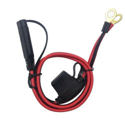 Cable de carga para terminal de batería de motocicleta, cable de extensión rápida SAE con fusible de 10A, conector O, adaptador de cargador de batería