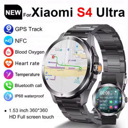 2025 nuevo para Xiaomi S4 Ultra reloj inteligente hombres AMOLED deporte al aire libre NFC GPS pista ritmo cardíaco impermeable Bluetooth llamada Smartwatch