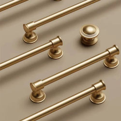 Tirador de latón de cobre puro estilo francés para puertas de armario, muebles, cajones, armarios de cocina, tirador americano retro de alta gama