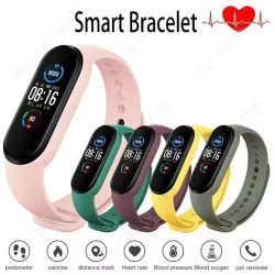 Reloj inteligente M7 con correa de silicona para hombres y mujeres, monitor de frecuencia cardíaca, esferas variadas, rastreador de actividad física, pulsera deportiva para Android HW12