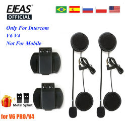 Accesorio para casco EJEAS V6 PRO, Clip de intercomunicación, micrófono de 3,5mm, altavoz, auriculares para interfono de motocicleta Vnetphone V4