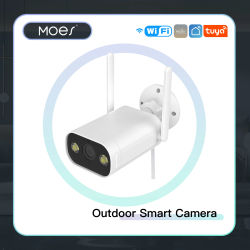 MOES WiFi cámara inteligente para exteriores HD 3MP sonido detección de movimiento visión nocturna a todo Color impermeable Audio bidireccional Monitor de seguridad