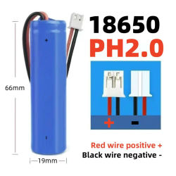 Batería recargable de iones de litio con enchufe PH2.0 18650 3,7 V 3000 mAh con PCB para altavoces, radios, faros, juguetes, etc. 4,2 V