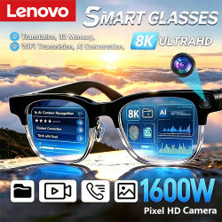 Lentes Inteligentes Lenovo con Asistente de Voz, Control Táctil de Música, Llamadas Bluetooth, Lentes de Sol Deportivos de Moda para Hombre y Mujer, Novedad 2026