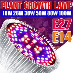 E27 LED planta crecen la luz espectro completo Phytolamp E14 interior flor plántulas cultivo hidropónico verduras Growbox Fluorolamp