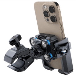 Soporte para Teléfono de Motocicleta con Doble Amortiguador de Vibraciones, Soporte Universal para Bicicleta para Teléfonos de 4.7''-7''