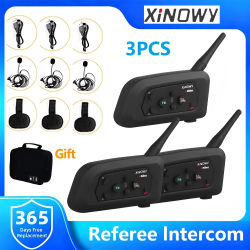 XiNOWy V4C 3 usuarios árbitro de fútbol intercomunicador auriculares 1200m Full Duplex Bluetooth fútbol conferencia interfono multiusos