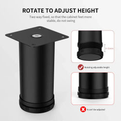 Paquete de 4 patas ajustables para muebles de acero inoxidable de 5-30 cm, para gabinete, mesa, sofá