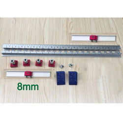 Plantilla para agujeros de bolsillo de aluminio ajustable, plantilla para conexión de muebles, localizador de taladro de carpintería 3 en 1, broca de perforación