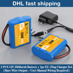 NUEVA Batería Portátil Super 12V 3500mah Recargable de Iones de Litio, Capacidad DC 12.6V 3.5Ah, Cargador para Monitor de Cámara CCTV