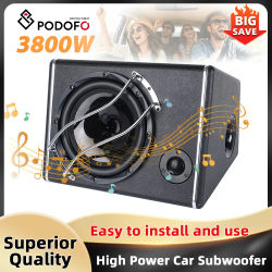 Podofo 3800W 40Hz-20KHz Sonido Estéreo Mejorado para Automóvil, Audio Potenciado con Bajos, Altavoz de Rango Completo, Woofer para Automóvil, Audio Musical Estéreo Automotriz, Bajos para Auto