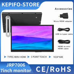 Monitor portátil de 7 pulgadas con pantalla táctil capacitiva, mini monitor con pantalla IPS de 1024*600 para Raspberry Pi/WIN10/WIN11/portátil