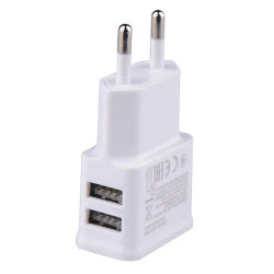 Cargador USB de 5V 2A, cargadores de 2 puertos para teléfono móvil, enchufe europeo, adaptador de corriente AC DC 5V, accesorios de carga de pared para Iphone, Samsung, Xiaomi