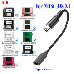 Para NDSI 3DS 2DS XL/LL nuevo 3DSXL/3DSLL 2dsxl 2dsll línea de alimentación USB C Cable cargador tipo C