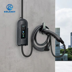 Cargador EV tipo 2 soporte de enchufe soporte de caja de pared con Cable gancho entrelazado accesorios para vehículos eléctricos