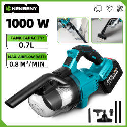 NEWBENY-aspiradora eléctrica inalámbrica eficiente, herramientas de limpieza Interior para el hogar, Pin de batería Makita de 18-21V