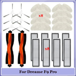 Ajuste para Dreame F9 Pro RLF22GA, D9 Max blanco accesorios de repuesto de aspiradora cepillo lateral principal filtro Hepa paño de mopa trapo