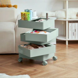 Gabinete de almacenamiento giratorio, mesita de noche móvil, gabinete lateral, gabinete de almacenamiento de cosméticos, muebles para dormitorio y sala de estar, mesita de noche