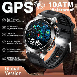 Nuevo reloj inteligente T-Rex 3 GPS 1,43 "AMOLED 10ATM resistente al agua incorporado de doble banda GNSS brújula militar deporte Smartwatch pulsera para hombres